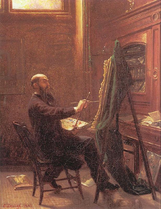 Leutze, Emmanuel Gottlieb Worthington Whittredge in his Tenth Street Studio Germany oil painting art